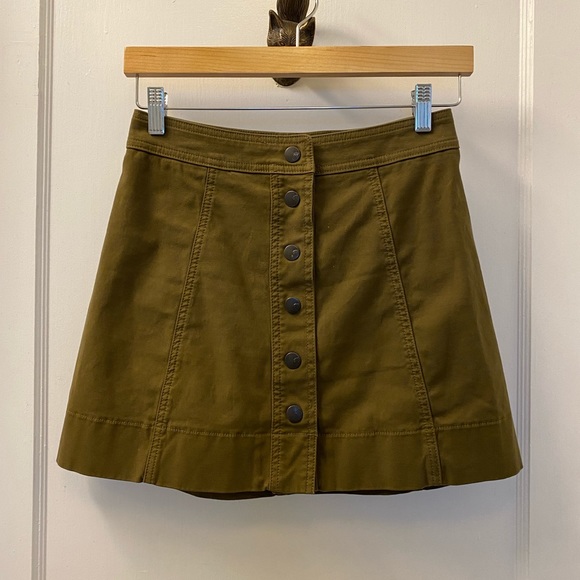 Madewell A-Line Snap Front Mini Skirt - Picture 1 of 4